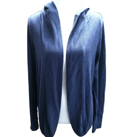 Grayson threads womens S cardigan blue ribbed lightweight cowl fold minimalist - Picture 1 of 7
